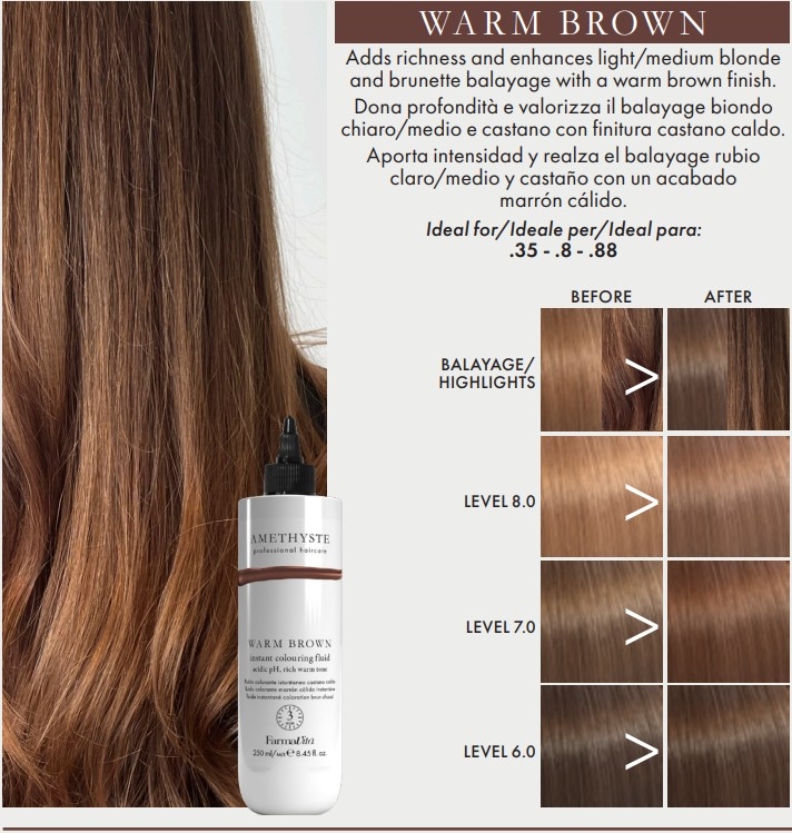 AMETHYSTE INSTANT COLOURING FLUID - WARM BROWN
