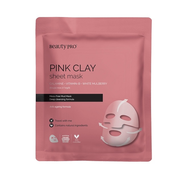 BEAUTYPRO PINK CLAY SHEET MASK