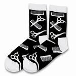 LOLLIPOP HAIRDRESSER/BARBER SOCKS ZWART/WIT MAAT 36-40