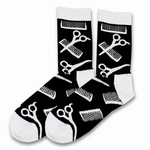 LOLLIPOP HAIRDRESSER/BARBER SOCKS ZWART/WIT